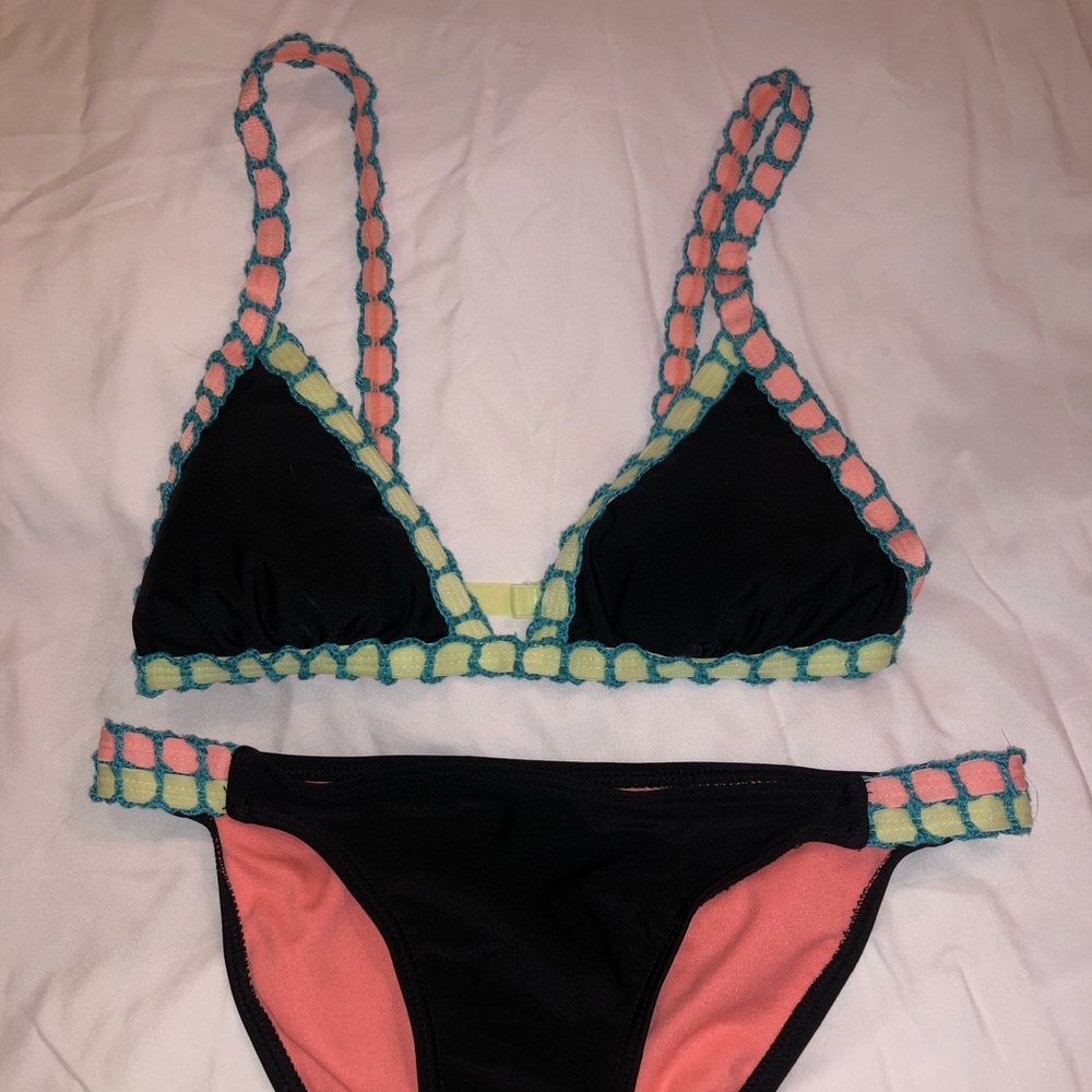 TARGET BLACK AND COLORED BIKINI SWIM SET
